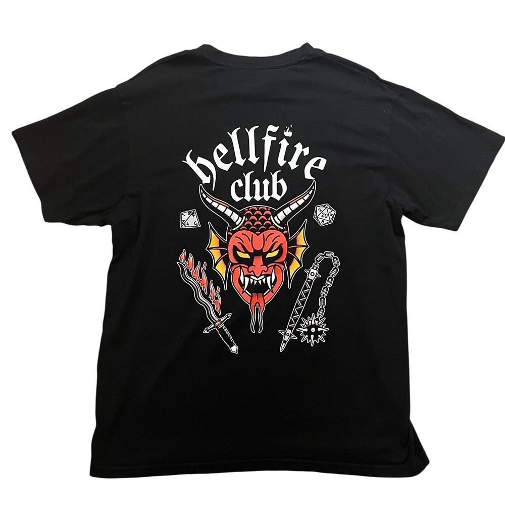 Bad Monday Hellfire Club Graphic T-Shirt Black Large Devil Dice D&D Style Tee